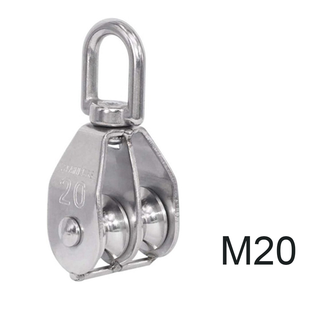 Pulley Stainless Steel Rotation Rope Pulley Lightweight Anti‑Rust for Rope Tool Traction Work 