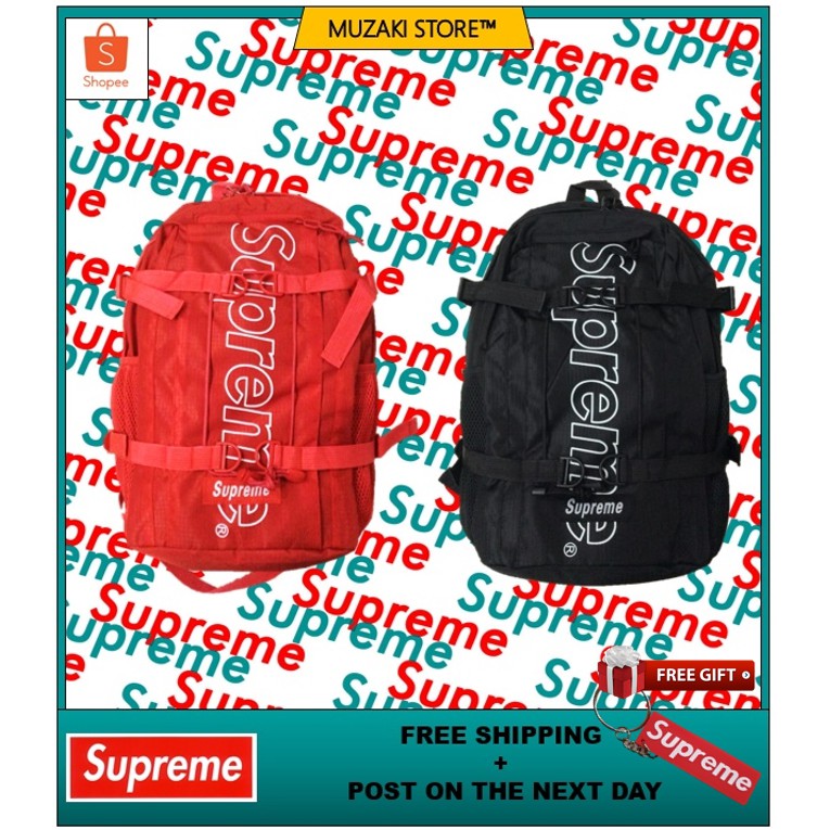 [READY STOCK] SUPREME SS18 SCHOOL/TRAVEL BAGPACK / SCHOOL BAG / CASUAL