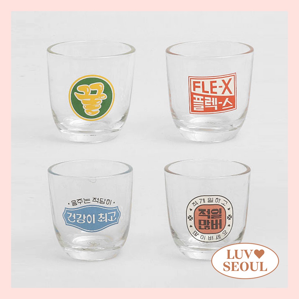 Daiso Korea Korean Retro Style Soju Cup Soju Glass Drinking Glass 60ml 2p Set 2type 2391
