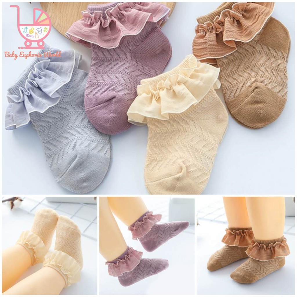 ( Ready Stock Baby Girl Sock Spring Lace Ruffle Kids Socks Infant