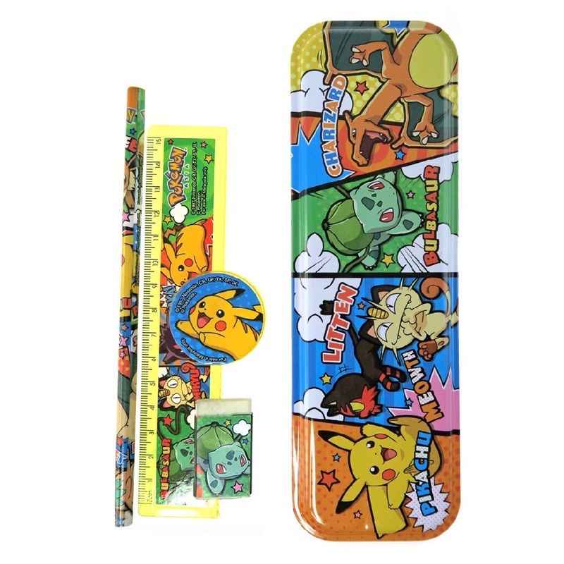 Pokemon Pikachu Pencil Case With Stationery Set | Shopee Malaysia