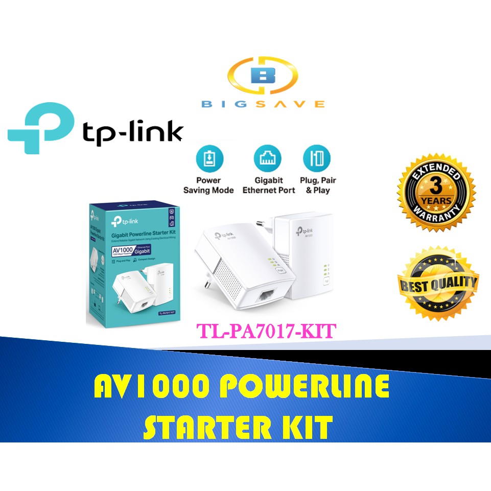 Tp Link Tl Pa7017 Kit Av1000 Powerline Starter Kit Shopee Malaysia