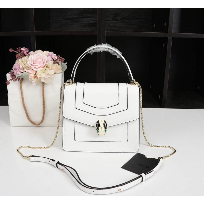 bvlgari white handbag