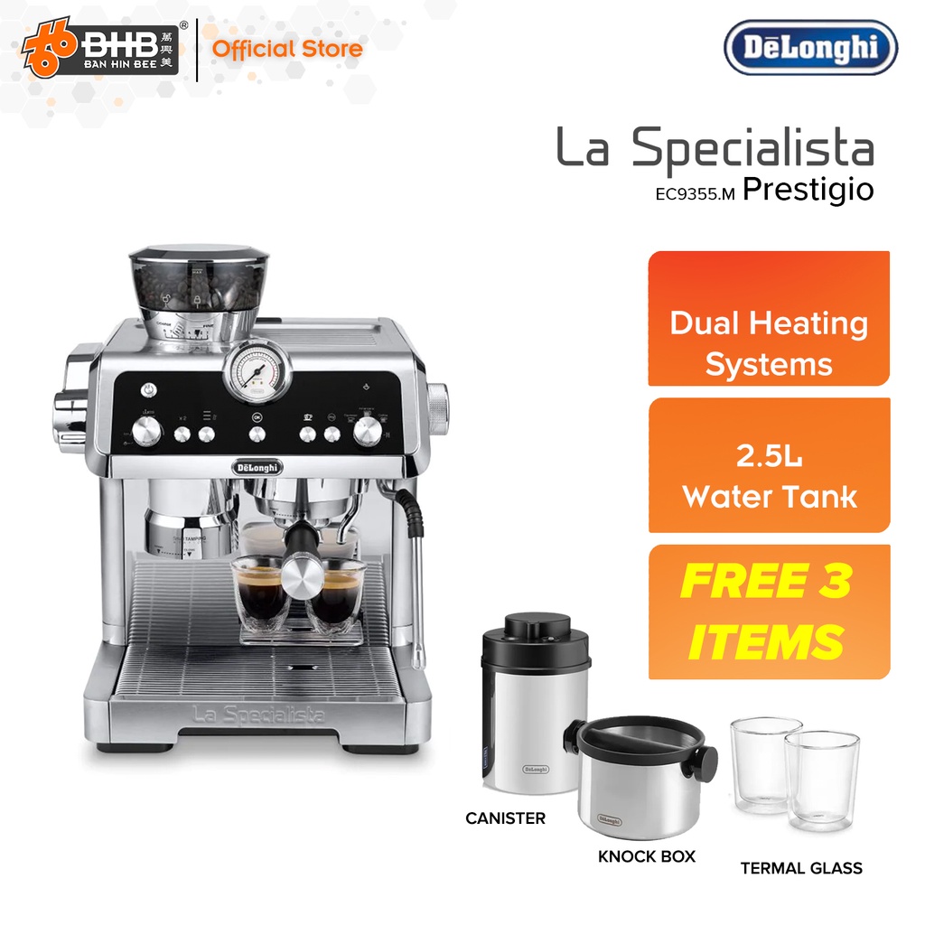 DeLonghi La Specialista Prestigio EC9355.M Manual Pump Driven Espresso Coffee Machine - EC9355M