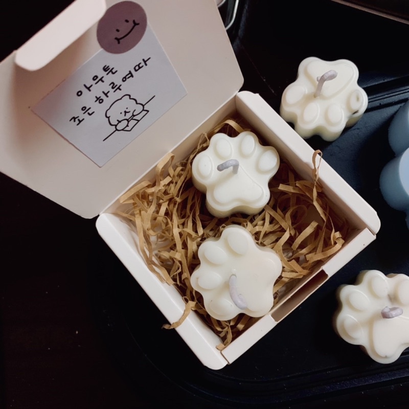 【Pets Paw Cute Candle】KOREA Ins Scented Candle Aromatic Gift Set Perfume Lilin Wangi comel customise box hadiah murah