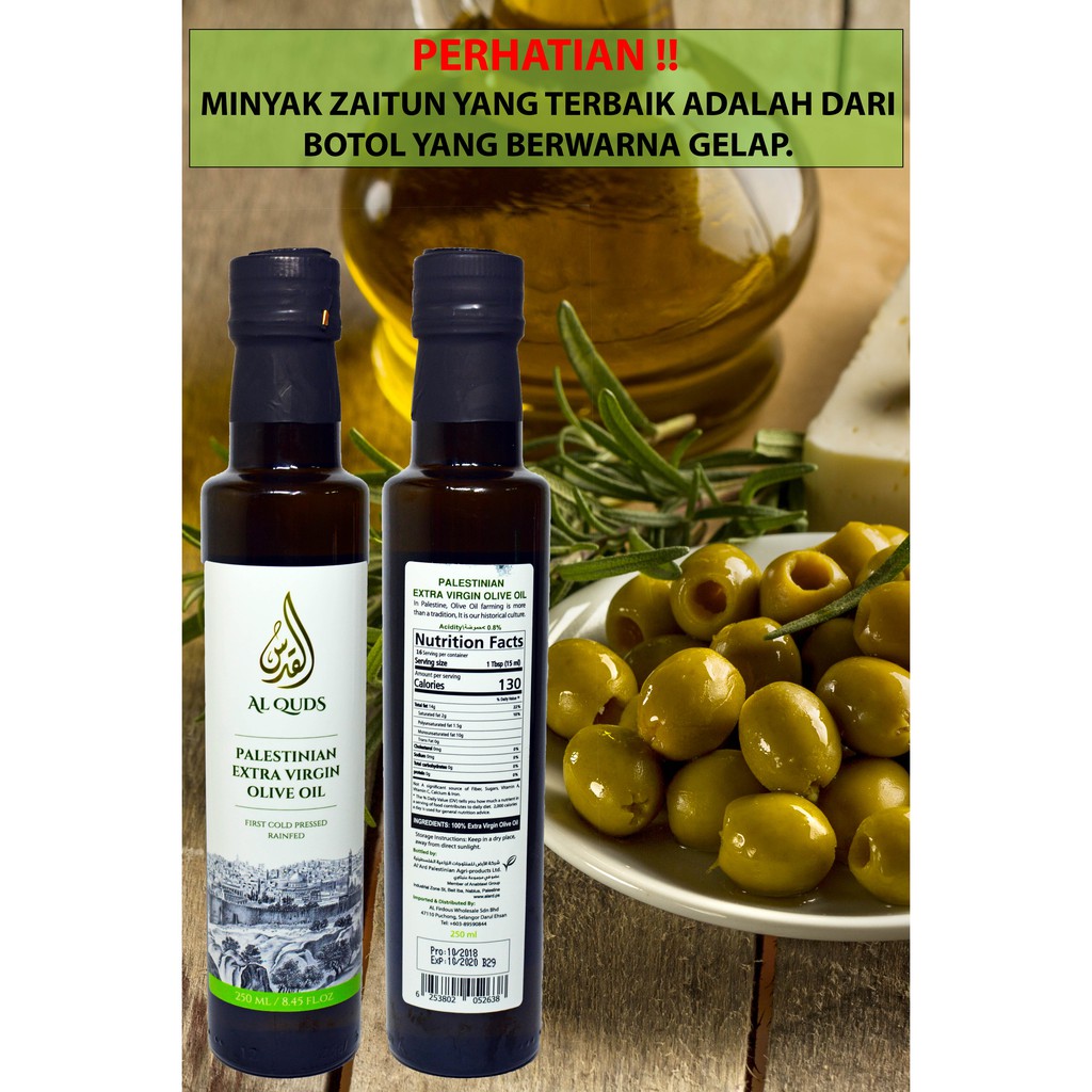 Palestinian Extra Virgin Olive Oil Minyak Zaitun Palestin Extra Virgin 250ml Malaysia