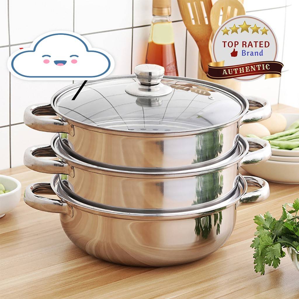 Multifunction Steamer, Fried, Stew Boil Cookware Pot Stainless Steel ...