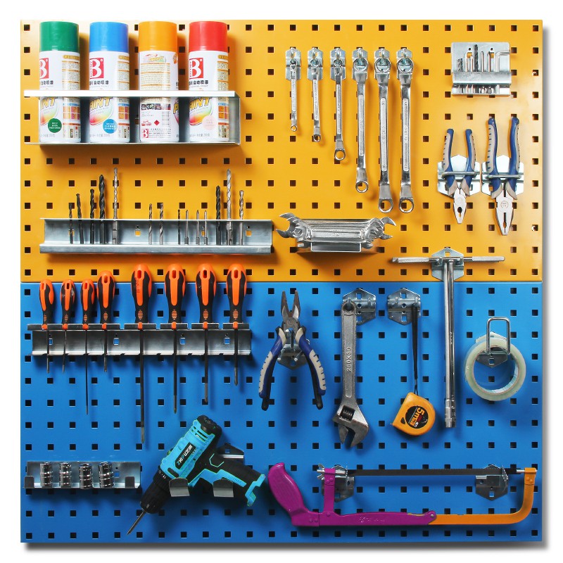 Steel Pegboard Assorted Hooks and Tools Square holes Shopee Malaysia