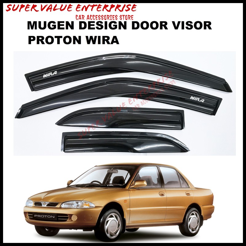 Proton Wira Door Visor Mugen Design Wind Deflector Air Press Door Visor