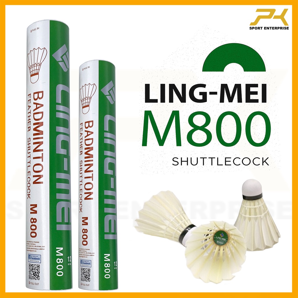 ling-mei-m800-badminton-shuttlecock-feather-12-pcs-shopee-malaysia