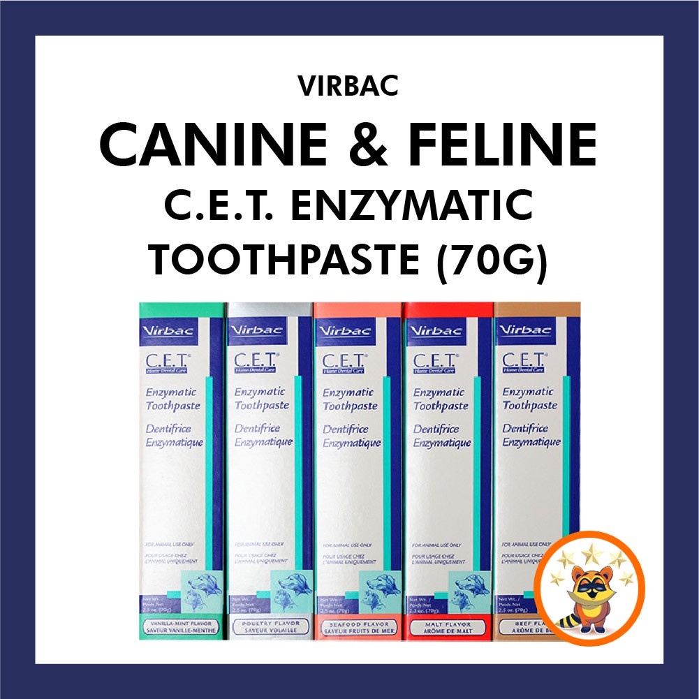 Virbac C.E.T Enzymatic Toothpaste for Canine Dog & Kucing Cat Vanilla