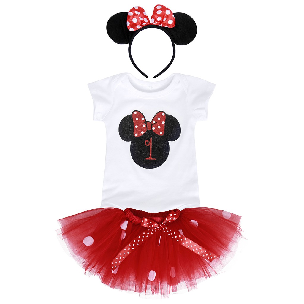 Baby Girls Mickey Mouse Romper Tutu Skirt 12years Birthday Party Dress