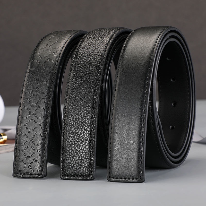 3.3cm belt Strip Without buckle high-End Replacement headless Men's Genuine Leather Smooth Trendy Article 3.3 cm do not high-grade replace the• 3less man09.03