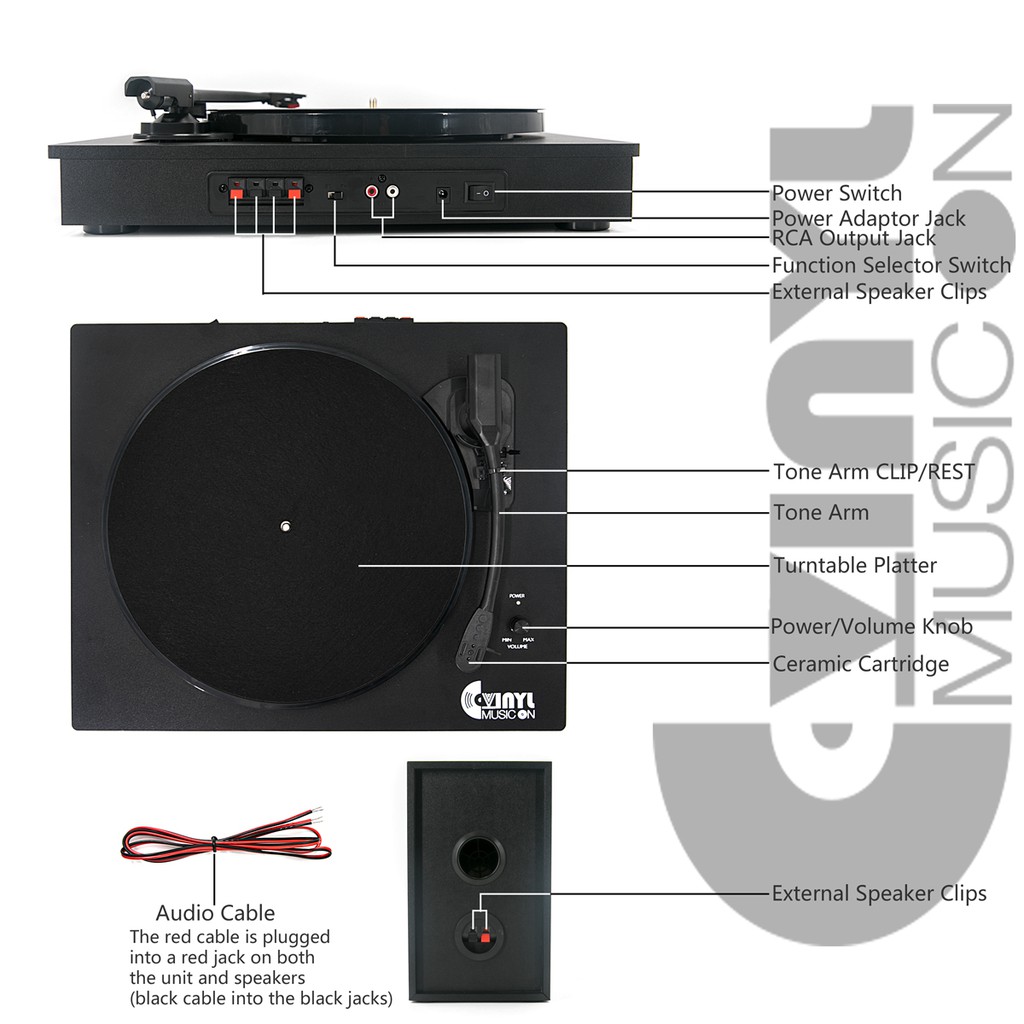 external speakers for record player