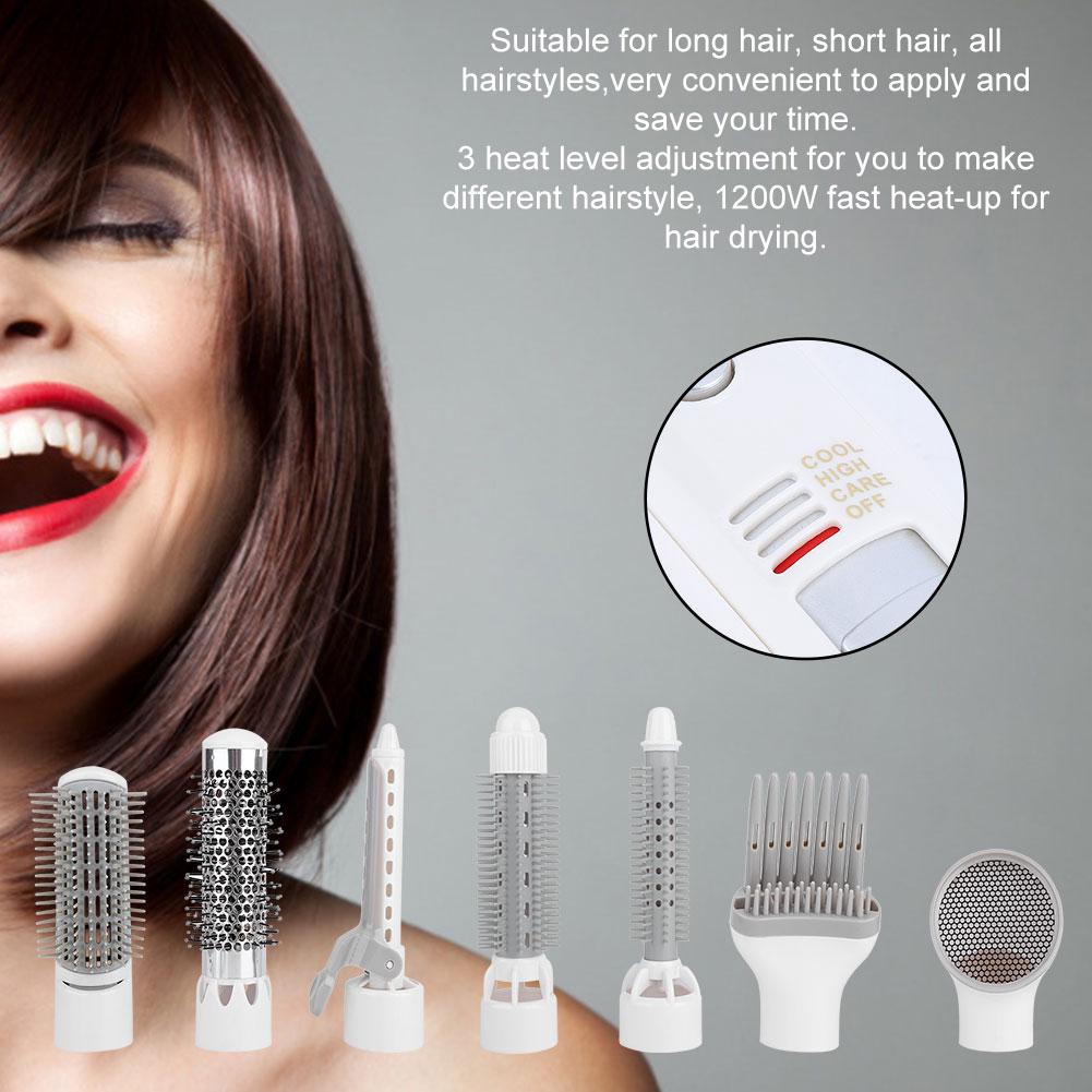 7 In 1 Multi Functional Blowing Comb Hot Air Brush Set Anion Hair