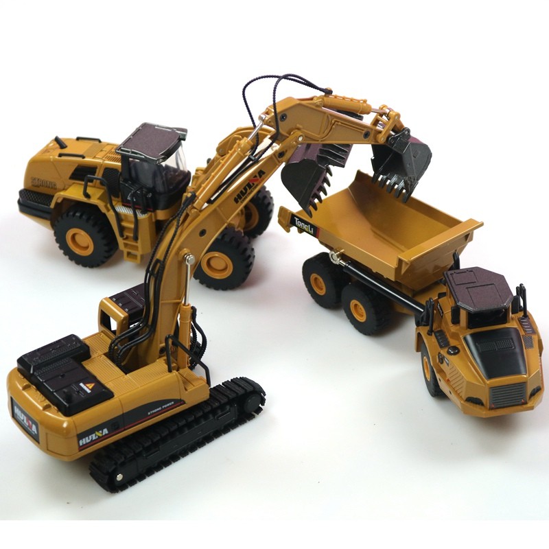 HUINA 1:50 dump truck excavator Wheel Loader Diecast Metal Model