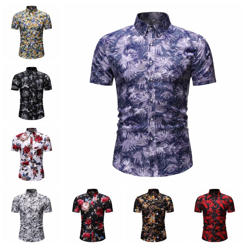  Baju  Batik  Plus Size M 5XL Kemeja Men Floral Shirt Slim  