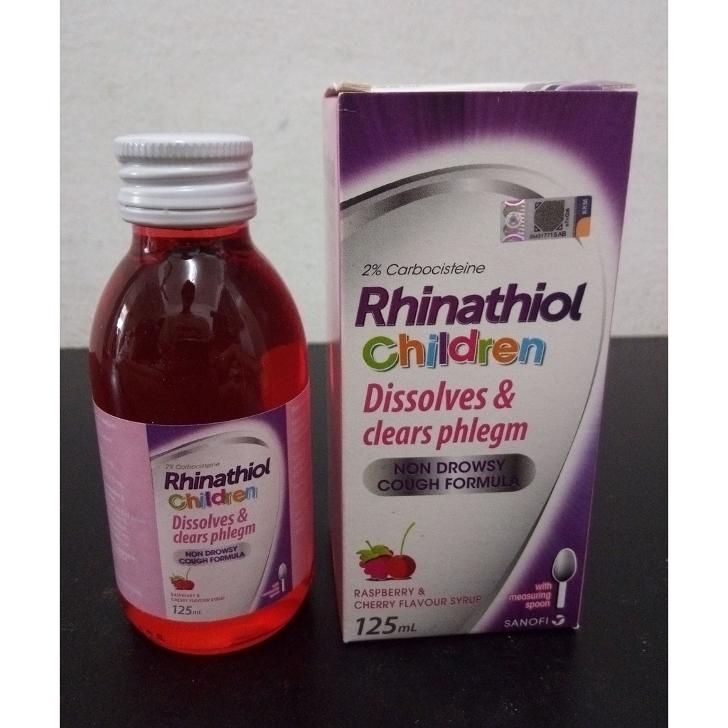 Rhinathiol Children Cough Syrup 125ml,Sanofi,Raspberry & Cherry Flavour