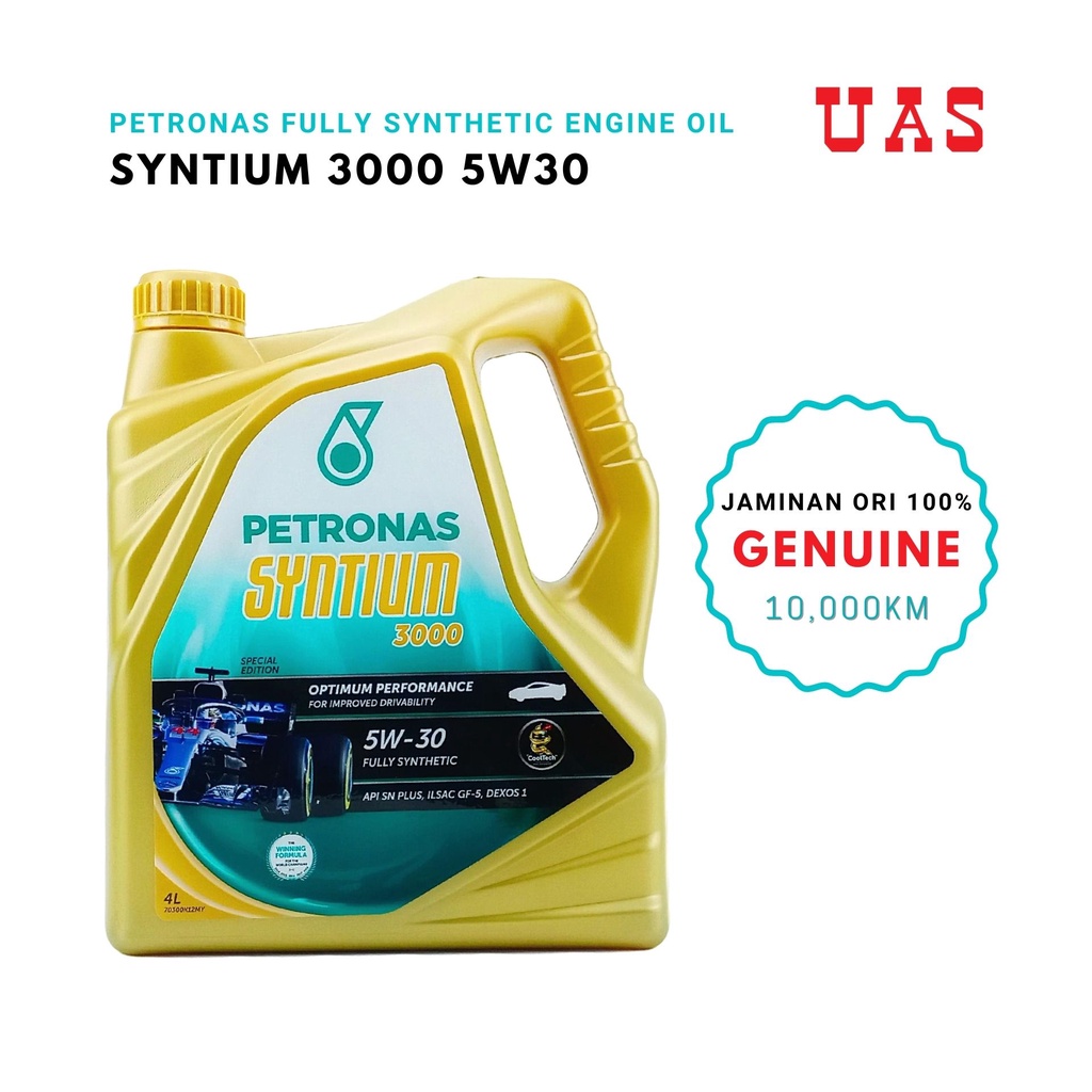 PETRONAS Syntium 3000 Fully Synthetic 5W30 Engine Oil 4 Litre 10000KM