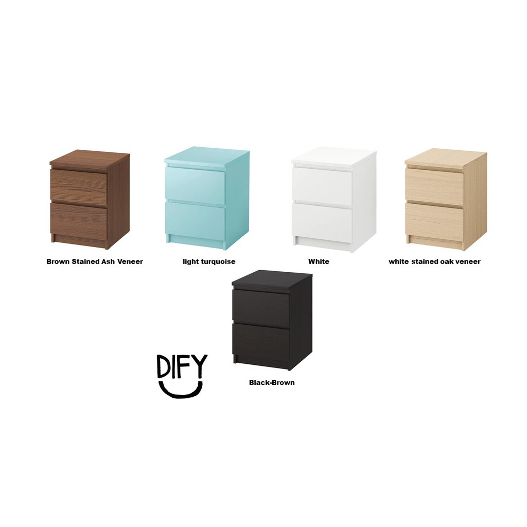 Ready Stock Ikea Malm Chest Of 2 Drawers Size 40x55 Cm Shopee