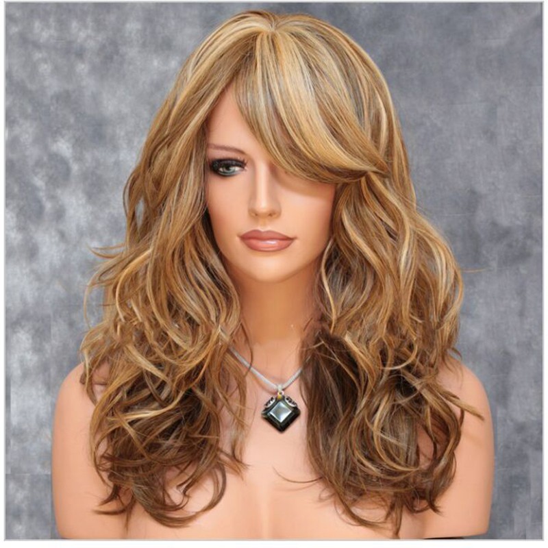 Fashion Wig Long Hair Multicolor Mixed Spell Shopee Malaysia