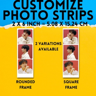 Photo strip customize printing Glossy + background [one side] + photostrips custom