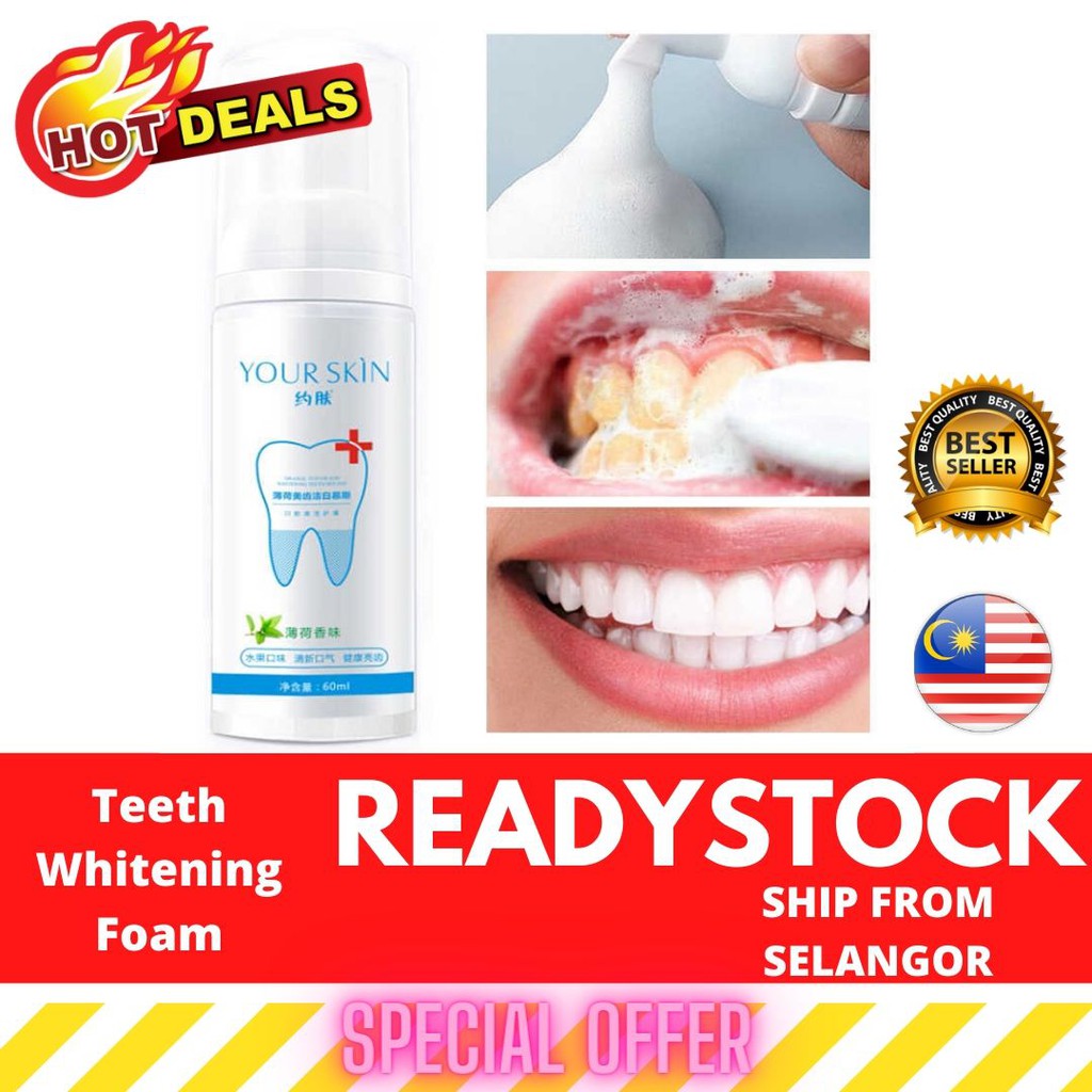 Pemutih gigi Whitening Toothpaste Foam for Natural Mouthwash Teeth Oral