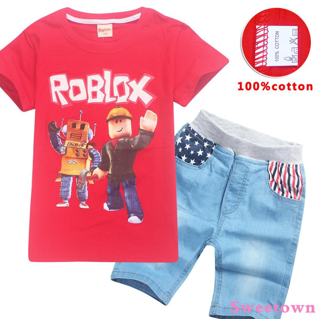 Cotton Children S Jeans Five Pants Suit Roblox 8394 Shopee Malaysia