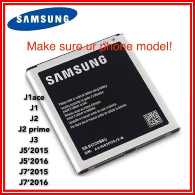 100 Original Samsung Battery J1 J2 J3 J5 J7 Shopee Malaysia