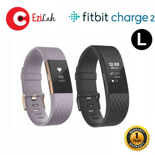 Fitbit Charge 2 - Lavender Rose Gold/Gunmetal Black (Large) | Shopee Malaysia