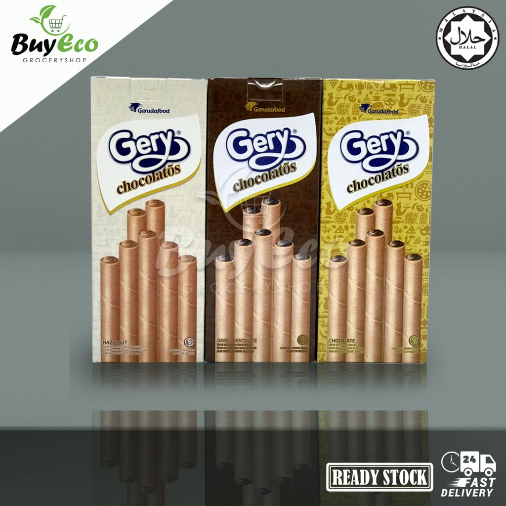 Gery Chocolate Wafer Roll (HALAL) Dark Chocolate/ Hazelnut/ Chocolate