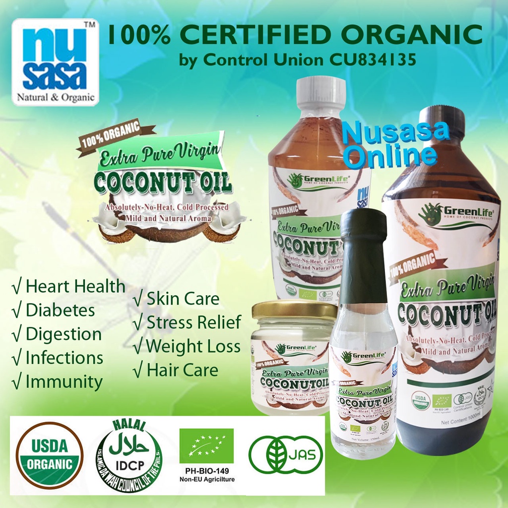 Nusasa Organic Extra Pure Virgin Coconut Oil (100ml, 150ml, 500ml and