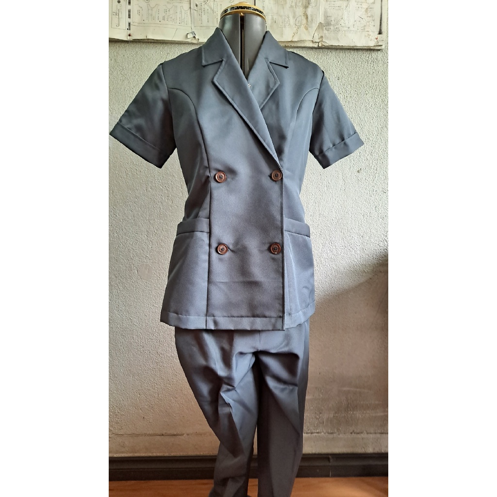 Stock ClearanceDark Green Nurse Uniform [One Set](Size Free) Uniform
