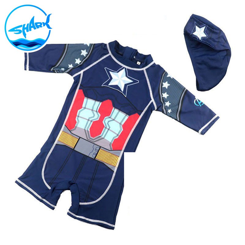  Baju  Renang  Boy  Swimsuit Kids Baby  Swimwear Captain 