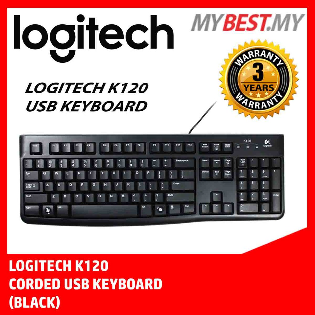 LOGITECH K120 USB KEYBOARD - (Black) | Shopee Malaysia