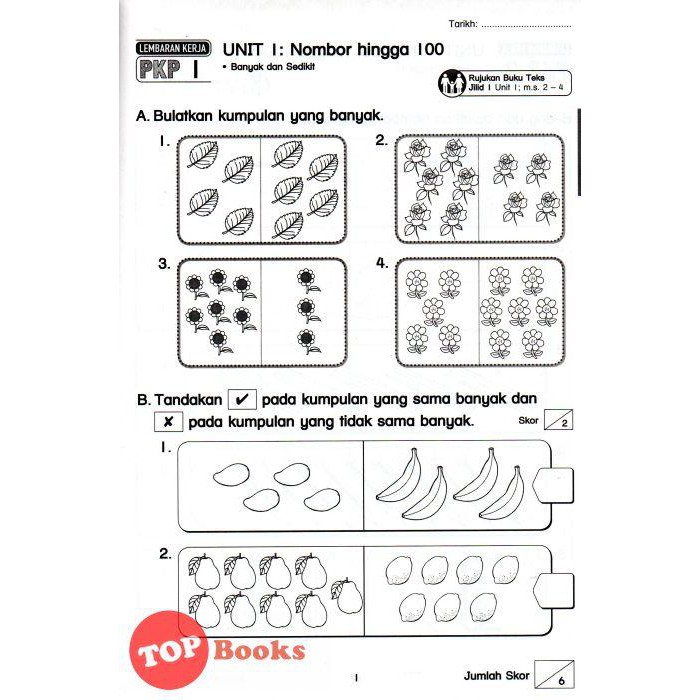 Topbooks Sasbadi Lembaran Kerja Pkp Matematik Tahun 1 Kssr Semakan 2021 Shopee Malaysia