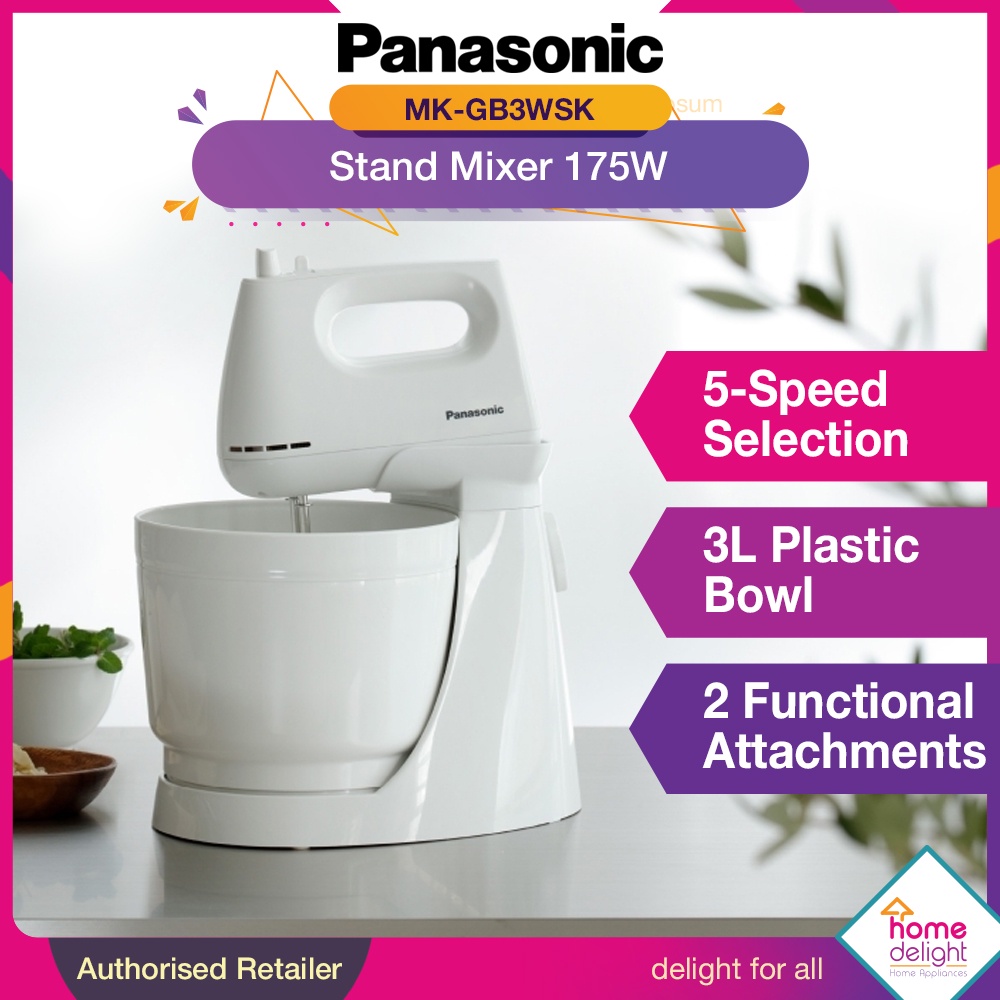 Panasonic MK-GH3 / MK-GB3 Hand Mixer & Stand Mixer (175W) [MK-GH3WSK / MK-GB3WSK]