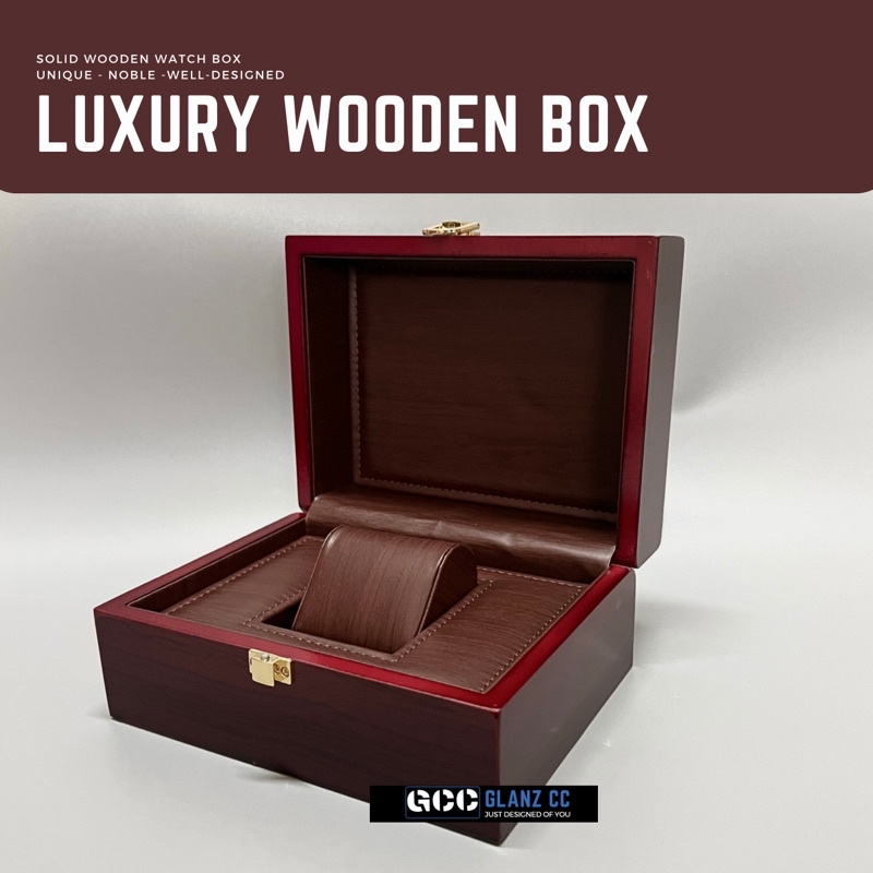 New Premium Wooden Watch Box 1 Slot GIft Box Kotak Jam Kayu Mewah 木质表盒