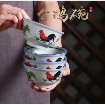 Chicken bowl / Chinese Rooster bowl / Chicken Ceramic bowl/ Rooster Bowl Chinese Tea Cup Mangkuk Ayam 中式 陶瓷 复古 鸡公碗 鸡公杯