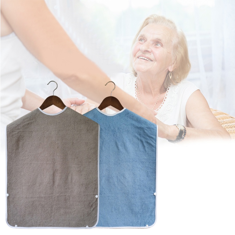OMG* 78x45cm Waterproof Adult Meal Eating Drinking Bib Senior Citizen Aid Aprons Elderly Aged Mealtime Cloth Protector