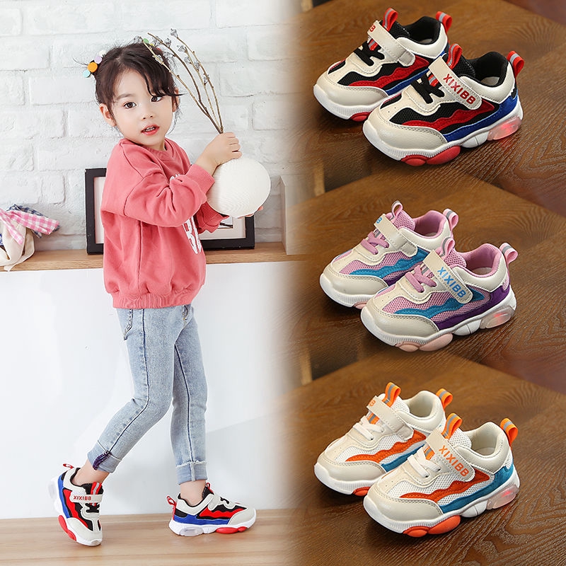 ONEYUAN Children Giant Teddy Bear Pink Kid Casual Lightweight Sport Shoes Sneakers Running Shoes 