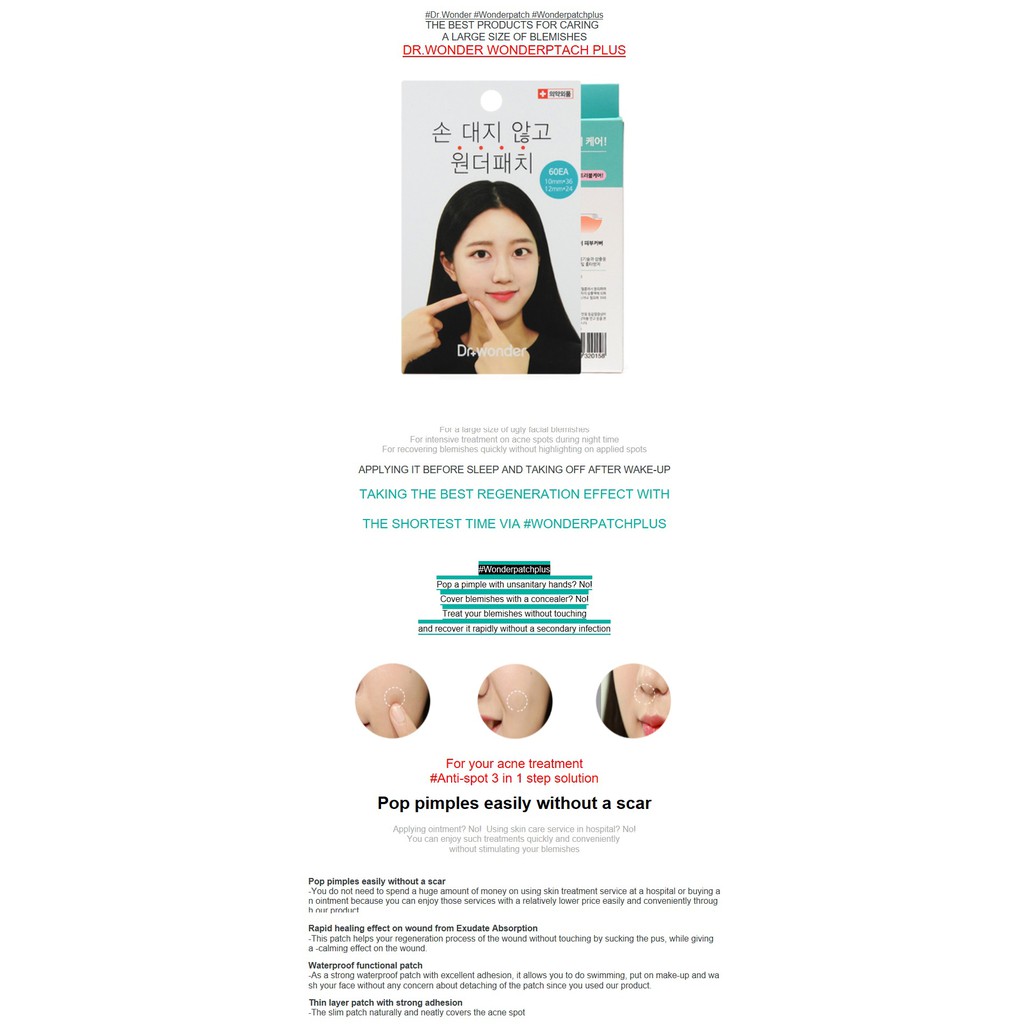 Dr Wonder Trouble Clear Spot 60 Patches Olive Young Pimple