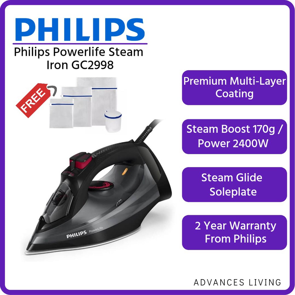 Philips Steam Iron GC2998 / 180g Steam Boost (2400W ...