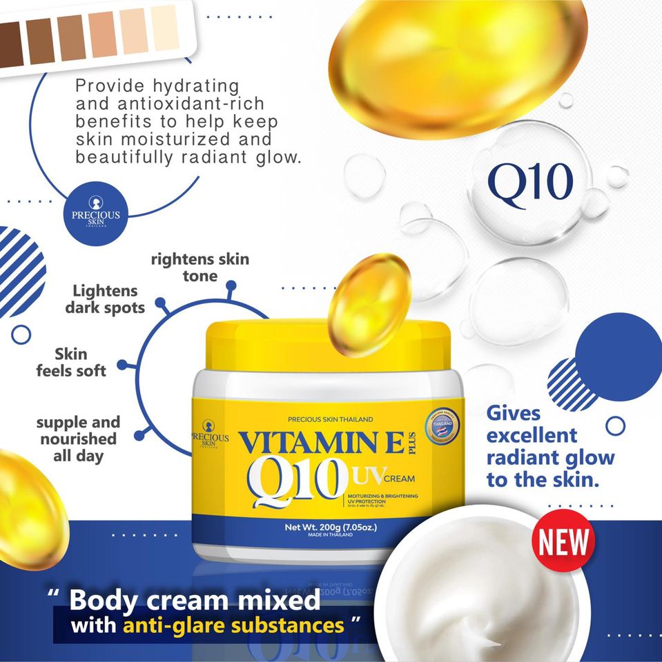 Vitamin E +Q10 UV Protection Cream 200g By Precious Skin Thailand | Shopee  Malaysia