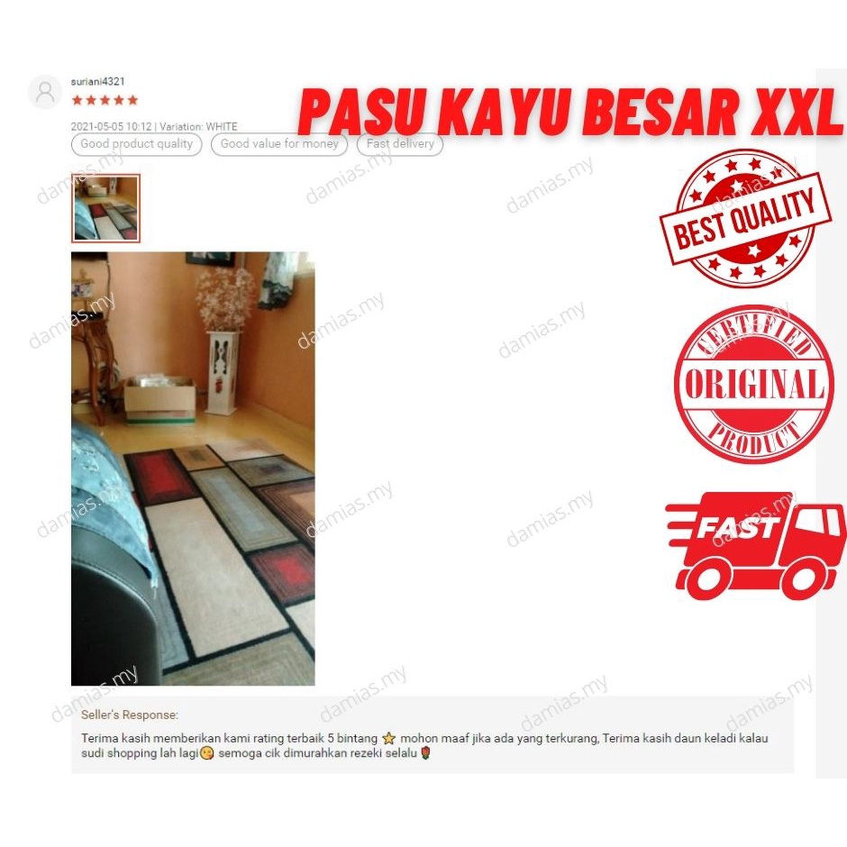 Factory Ready Stock Pasu Hiasan Kayu Wooden Vase Original From Kayu