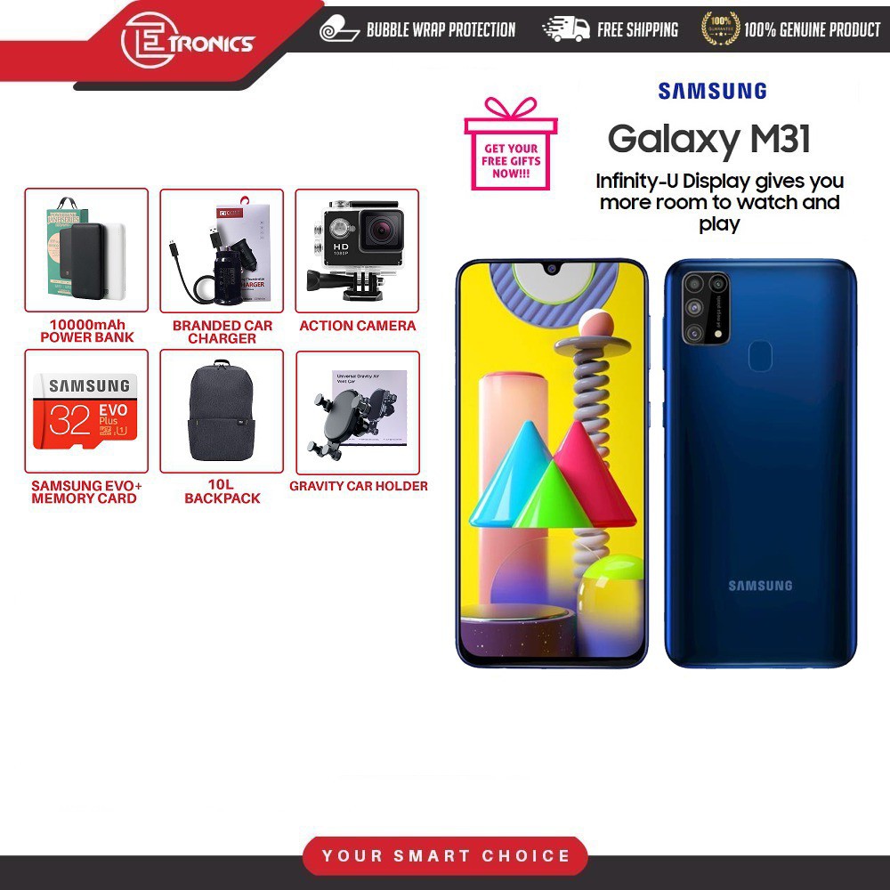 Samsung Galaxy M31 6gb 128gb 6000mah Battery Capacity Original Samsung Malaysia Warranty Shopee Malaysia