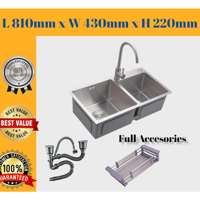 Nano Stainless Steel Handmake Kitchen Sink Kitchen Undermount/Topmount