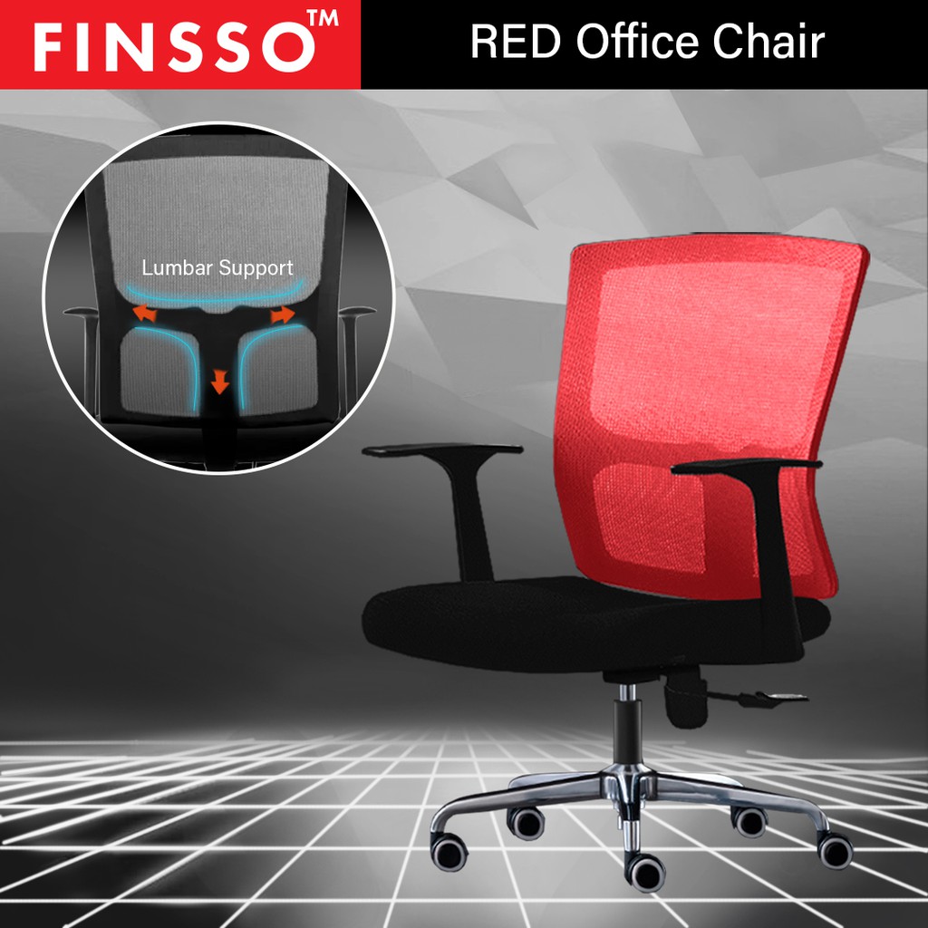 FINSSO: Stylish POSH Home Office Medium Mesh Back Office Chair with Chrome Leg