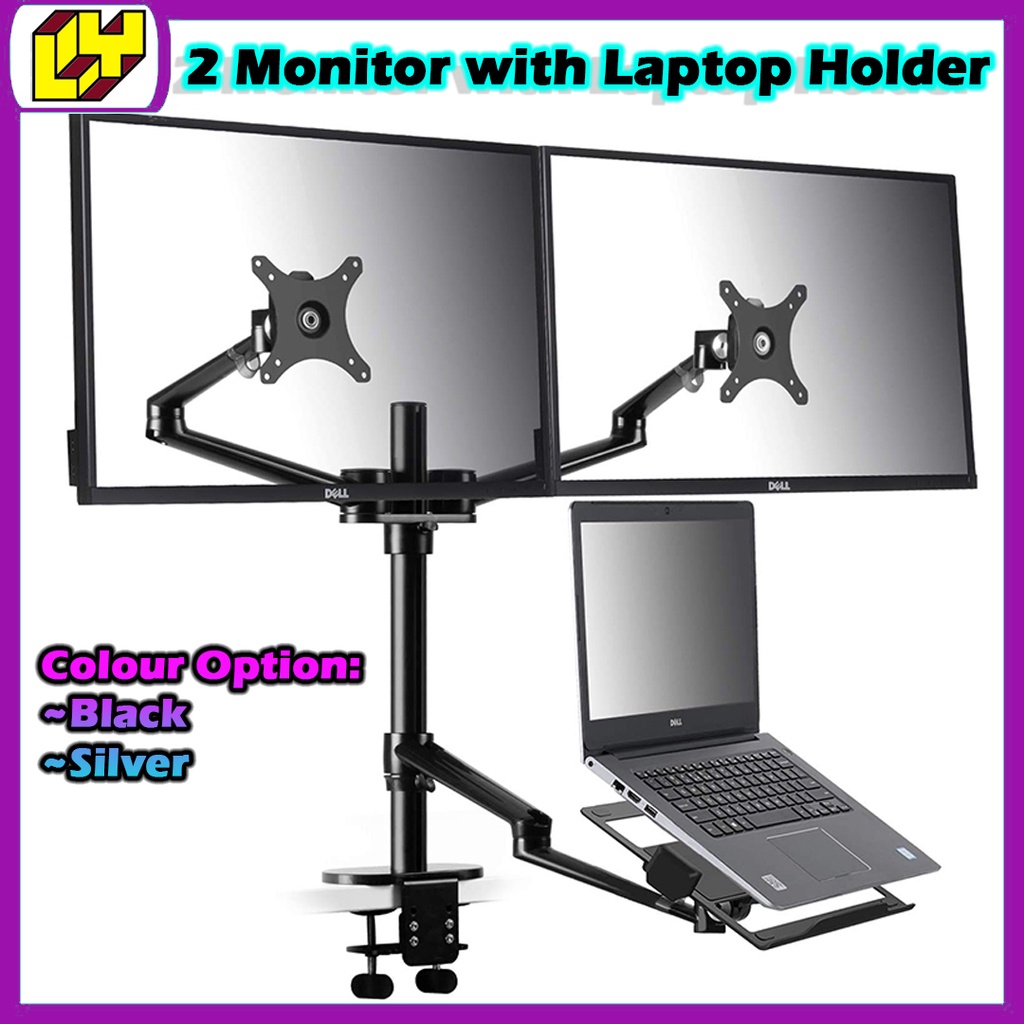 Laptop Monitor Arm Laptop Holder 2 Monitor and Laptop Holder Dual