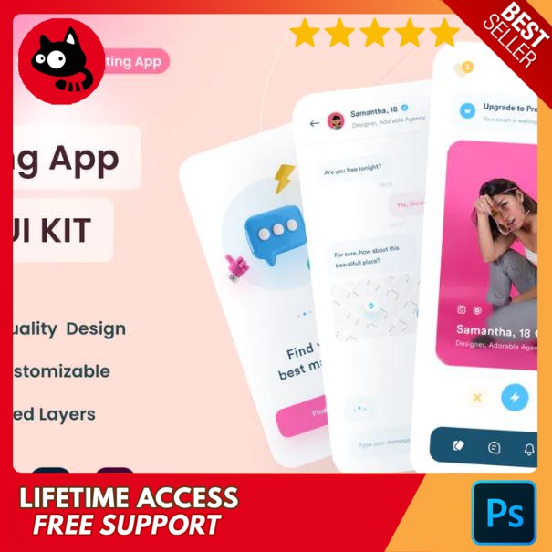 Dating App Mobile Design - Graphic Templates